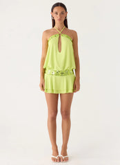 Gala Sequin Mini Dress - Lime