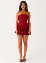 Carmel Mini Dress - Merlot