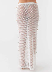 Lovina Shell Knit Maxi Skirt - White