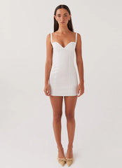 Naomi Backless Mini Dress - White