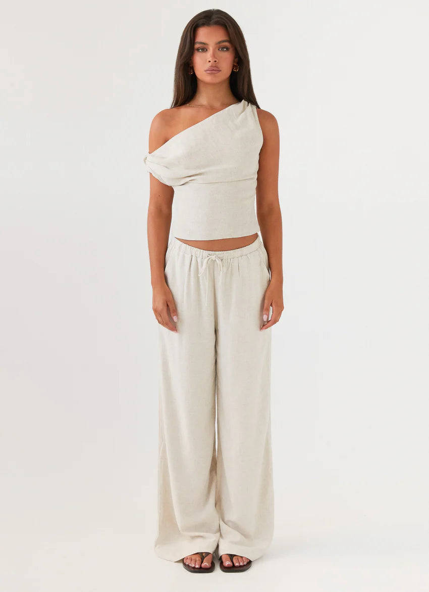 Set Sail Linen Pants - Oat