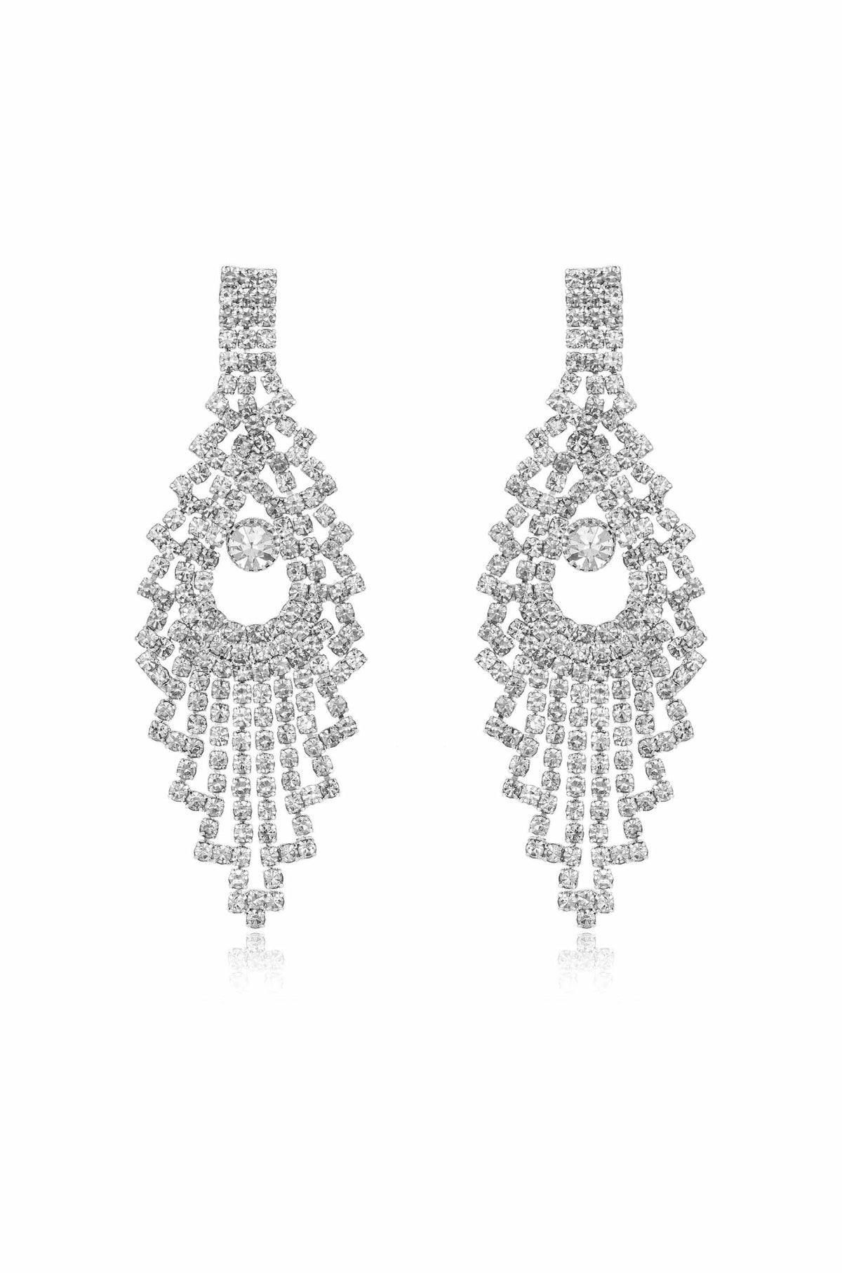 Charming Chandelier Crystal & Silver Plated Earrings