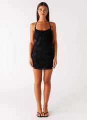 Sunset Glow Mini Dress - Black