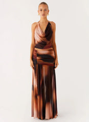 Stargazer Mesh Cowl Top - Black Gradient