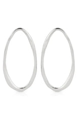 Hammered Large Oval Earrings