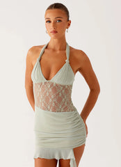 Tate Mesh Mini Dress - Sage