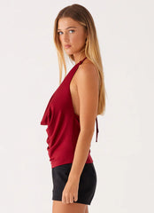 Dasha Cowl Top - Red