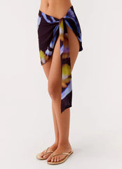 Golden Blaze Sarong - Dark Floral
