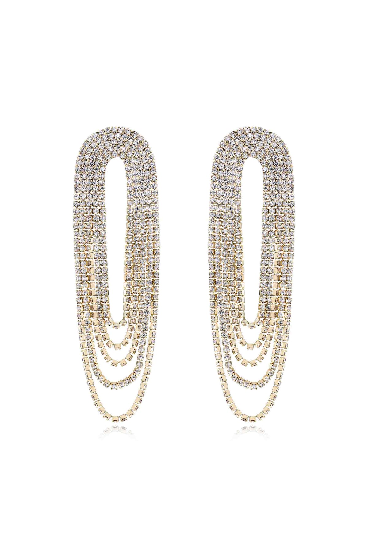Crystal Drape Fringe Earrings
