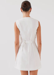 Castello Fiore Linen Mini Dress - White