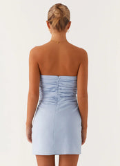 Arlene Bustier Mini Dress - Blue
