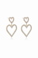Double Trouble Heart Crystal Earrings