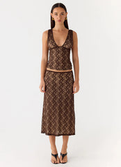 Options Lace Top - Chocolate