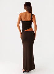 Luara Cut Out Maxi Dress - Chocolate