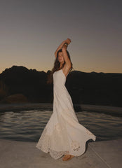 Fabienne Spliced Cotton Maxi Dress - Ivory