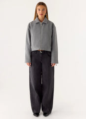 Enzo Faux Wool Jacket - Grey