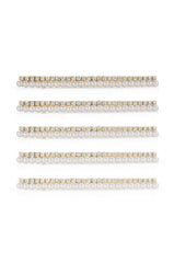 Thin Pearl and Crystal Hair Clip Set