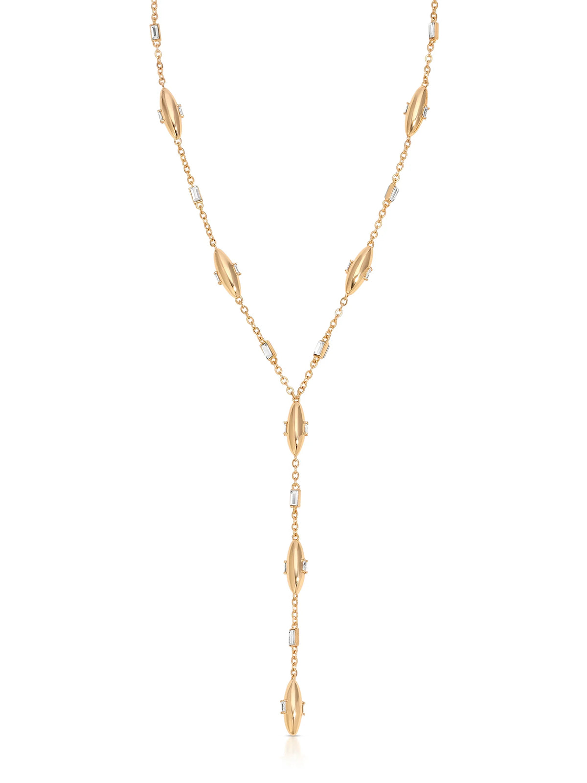 Oval Dome Lariat Necklace