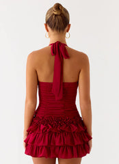 Someone Else Halter Top - Dark Cherry