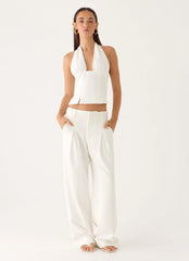 Sora Low Rise Pant - White