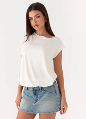 Silas Low Rise Denim Mini Skirt - Vintage Wash Blue