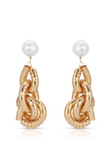 Liquid Gold Pearl Drop Earrings