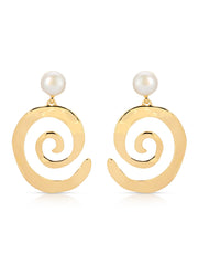 Aura Swirl Pearl Earrings