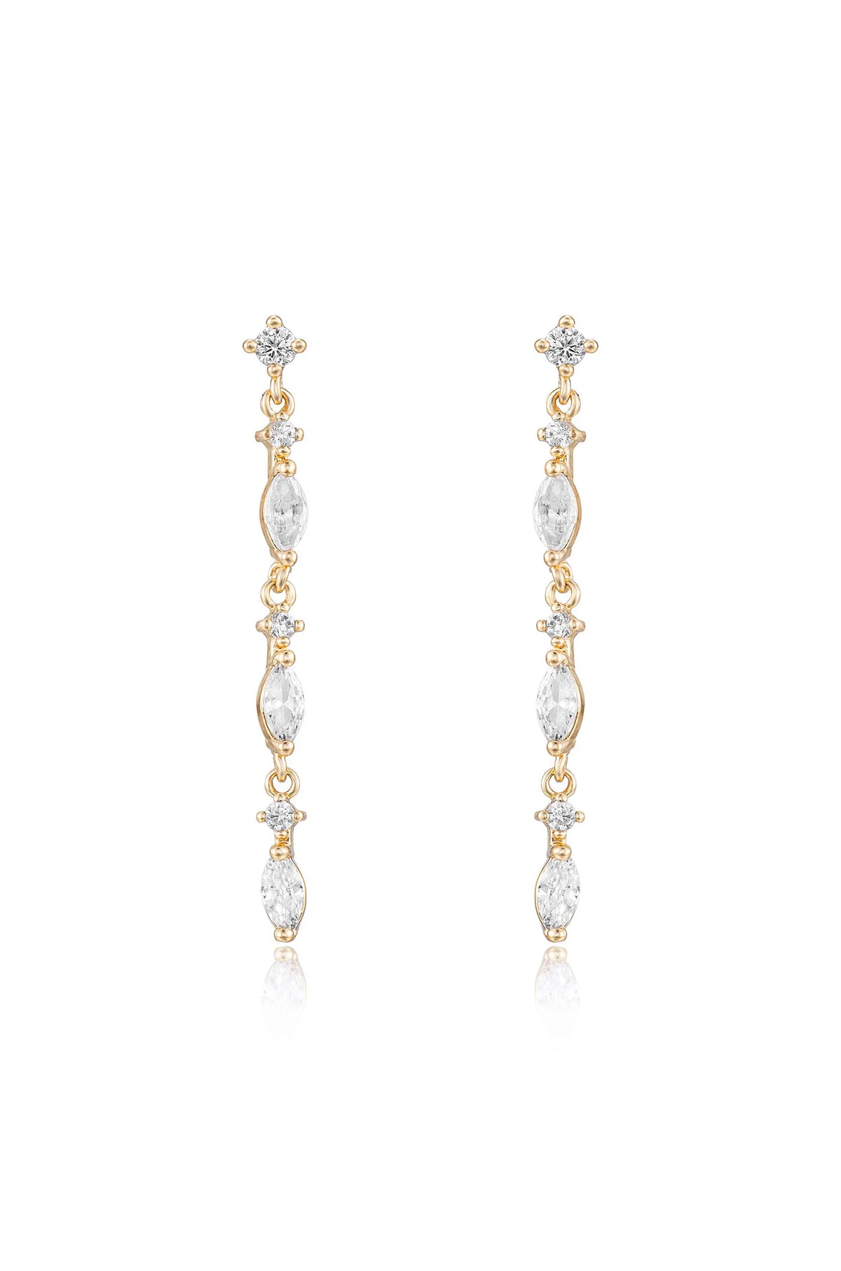 Dainty Linear Crystal Drop Earrings