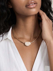 Beaded Bone Nugget Necklace