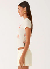 Late Night Mesh Baby Tee - Siena Floral