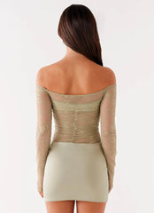 Collide Lace Mini Dress - Sage