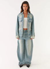 Maxwell Baggy Denim Jeans - Washed Blue