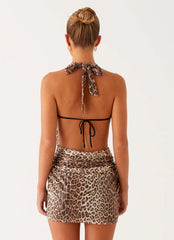 Elysia Sequin Mini Dress - Leopard
