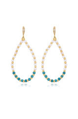 Turquoise and Pearl Teardrop Earrings