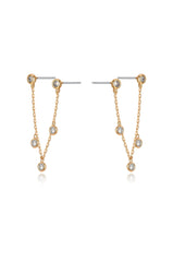 Double Piercing Multi-Crystal Dangle Earrings