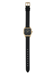 Classic Square Black Leather Watch