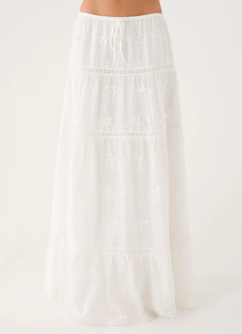 Yours To Keep Maxi Skirt - White