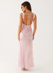 Moorey High Neck Maxi Dress - Pink