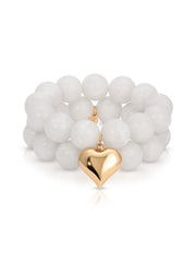 Luck and Love Bone Heart Bracelet Set